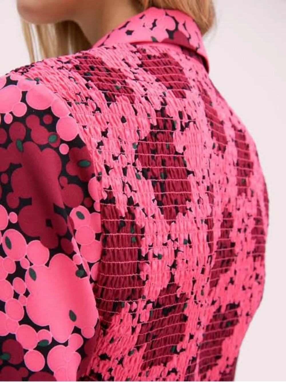 kate spade Pink and Burgundy Floral Long-Sleeve Fit-and-Flare Dress